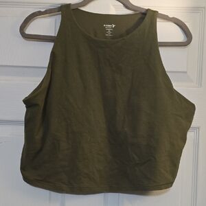 Old Navy Dark Green Axrive Crop With Bulit In Bra